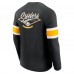 Футболка Pittsburgh Steelers Darius Rucker Collection by Fanatics Black Waffle-Knit Raglan Long Sleeve Henley