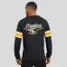 Футболка Pittsburgh Steelers Darius Rucker Collection by Fanatics Black Waffle-Knit Raglan Long Sleeve Henley