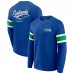 Seattle Seahawks Darius Rucker Collection by Fanatics College Navy Waffle-Knit Raglan Long Sleeve Henley T-Shirt