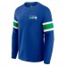 Seattle Seahawks Darius Rucker Collection by Fanatics College Navy Waffle-Knit Raglan Long Sleeve Henley T-Shirt