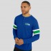 Seattle Seahawks Darius Rucker Collection by Fanatics College Navy Waffle-Knit Raglan Long Sleeve Henley T-Shirt