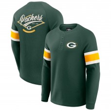 Футболка Green Bay Packers Darius Rucker Collection by Fanatics Green Waffle-Knit Raglan Long Sleeve Henley