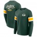 Футболка Green Bay Packers Darius Rucker Collection by Fanatics Green Waffle-Knit Raglan Long Sleeve Henley