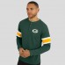 Футболка Green Bay Packers Darius Rucker Collection by Fanatics Green Waffle-Knit Raglan Long Sleeve Henley