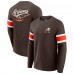 Футболка Cleveland Browns Darius Rucker Collection by Fanatics Brown Waffle-Knit Raglan Long Sleeve Henley