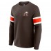 Футболка Cleveland Browns Darius Rucker Collection by Fanatics Brown Waffle-Knit Raglan Long Sleeve Henley