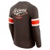 Футболка Cleveland Browns Darius Rucker Collection by Fanatics Brown Waffle-Knit Raglan Long Sleeve Henley