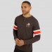 Футболка Cleveland Browns Darius Rucker Collection by Fanatics Brown Waffle-Knit Raglan Long Sleeve Henley