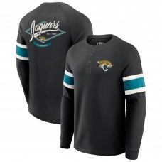 Jacksonville Jaguars Darius Rucker Collection by Fanatics Black Waffle-Knit Raglan Long Sleeve Henley T-Shirt
