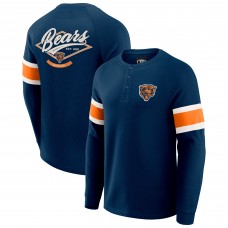 Футболка Chicago Bears Darius Rucker Collection by Fanatics Navy Waffle-Knit Raglan Long Sleeve Henley