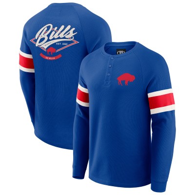 Футболка Buffalo Bills Darius Rucker Collection by Fanatics Royal Waffle-Knit Raglan Long Sleeve Henley