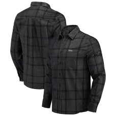Baltimore Ravens Darius Rucker Collection by Fanatics Black Micro Corduroy Plaid Button Up Shirt
