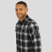 Atlanta Falcons Darius Rucker Collection by Fanatics Black Flannel Plaid Full-Snap Shirt
