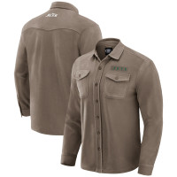 New York Jets Darius Rucker Collection by Fanatics Tan Polar Fleece Cozy Button-Up Shirt