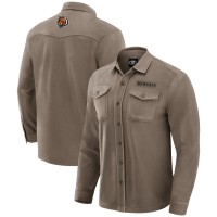 Cincinnati Bengals Darius Rucker Collection by Fanatics Tan Polar Fleece Cozy Button-Up Shirt