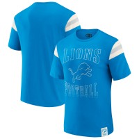 Футболка Detroit Lions Darius Rucker Collection by Fanatics Blue Football Stripe Sleeve