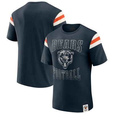 Футболка Chicago Bears Darius Rucker Collection by Fanatics Navy Football Stripe Sleeve