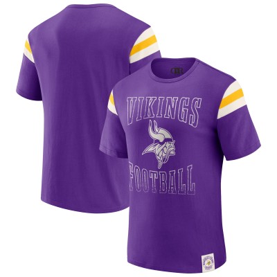 Minnesota Vikings Darius Rucker Collection by Fanatics Purple Football Stripe Sleeve T-Shirt