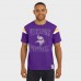 Minnesota Vikings Darius Rucker Collection by Fanatics Purple Football Stripe Sleeve T-Shirt