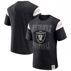 Las Vegas Raiders Darius Rucker Collection by Fanatics Black Football Stripe Sleeve T-Shirt