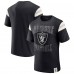 Las Vegas Raiders Darius Rucker Collection by Fanatics Black Football Stripe Sleeve T-Shirt