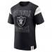 Las Vegas Raiders Darius Rucker Collection by Fanatics Black Football Stripe Sleeve T-Shirt