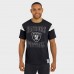Las Vegas Raiders Darius Rucker Collection by Fanatics Black Football Stripe Sleeve T-Shirt