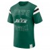 New York Jets Darius Rucker Collection by Fanatics Green Football Stripe Sleeve T-Shirt