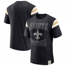 Футболка New Orleans Saints Darius Rucker Collection by Fanatics Black Football Stripe Sleeve