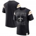 Футболка New Orleans Saints Darius Rucker Collection by Fanatics Black Football Stripe Sleeve
