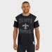 Футболка New Orleans Saints Darius Rucker Collection by Fanatics Black Football Stripe Sleeve
