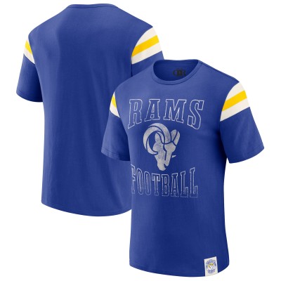 Los Angeles Rams Darius Rucker Collection by Fanatics Royal Football Stripe Sleeve T-Shirt