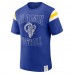 Los Angeles Rams Darius Rucker Collection by Fanatics Royal Football Stripe Sleeve T-Shirt