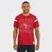 San Francisco 49ers Darius Rucker Collection by Fanatics Scarlet Football Stripe Sleeve T-Shirt