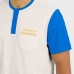 Los Angeles Chargers Darius Rucker Collection by Fanatics Cream Henley Colorblock Slub Pocket T-Shirt