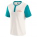 Футболка Miami Dolphins Darius Rucker Collection by Fanatics Cream Henley Colorblock Slub Pocket