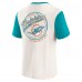 Футболка Miami Dolphins Darius Rucker Collection by Fanatics Cream Henley Colorblock Slub Pocket