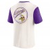 Minnesota Vikings Darius Rucker Collection by Fanatics Cream Henley Colorblock Slub Pocket T-Shirt