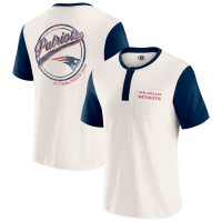 New England Patriots Darius Rucker Collection by Fanatics Cream Henley Colorblock Slub Pocket T-Shirt