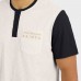 Футболка New Orleans Saints Darius Rucker Collection by Fanatics Cream Henley Colorblock Slub Pocket