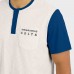 Indianapolis Colts Darius Rucker Collection by Fanatics Cream Henley Colorblock Slub Pocket T-Shirt