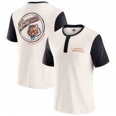 Cincinnati Bengals Darius Rucker Collection by Fanatics Cream Henley Colorblock Slub Pocket T-Shirt