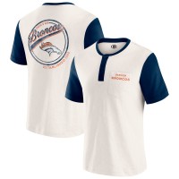 Футболка Denver Broncos Darius Rucker Collection by Fanatics Cream Henley Colorblock Slub Pocket