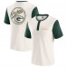 Футболка Green Bay Packers Darius Rucker Collection by Fanatics Cream Henley Colorblock Slub Pocket