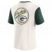 Футболка Green Bay Packers Darius Rucker Collection by Fanatics Cream Henley Colorblock Slub Pocket