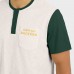 Футболка Green Bay Packers Darius Rucker Collection by Fanatics Cream Henley Colorblock Slub Pocket