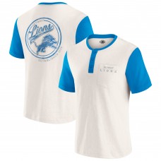 Футболка Detroit Lions Darius Rucker Collection by Fanatics Cream Henley Colorblock Slub Pocket