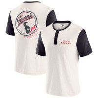 Футболка Houston Texans Darius Rucker Collection by Fanatics Cream Henley Colorblock Slub Pocket
