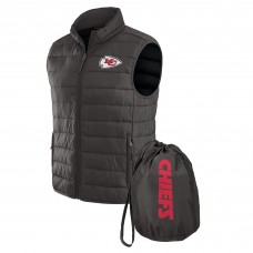 Kansas City Chiefs NFL x Darius Rucker Collection by Fanatics Black Packable Full-Zip Vest with Travel Bag