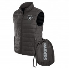 Las Vegas Raiders NFL x Darius Rucker Collection by Fanatics Black Packable Full-Zip Vest with Travel Bag